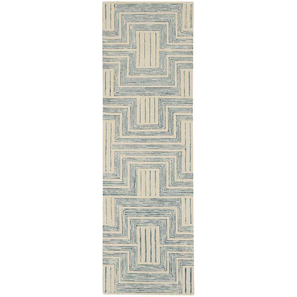 Linked LNK06 Ivory/Turquoise Rugs #color_ivory/turquoise