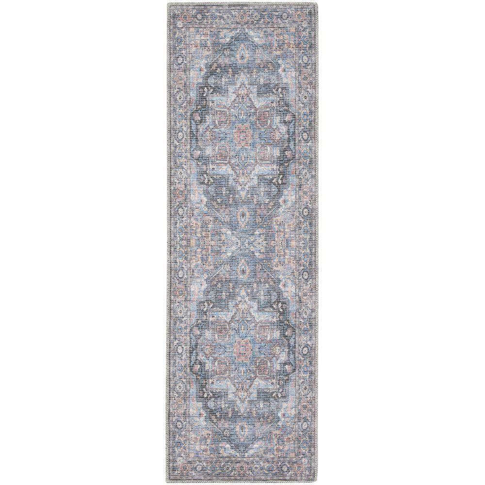 Machine Washable Series 1 SR101 Light Blue Multi Rug #color_light blue multi