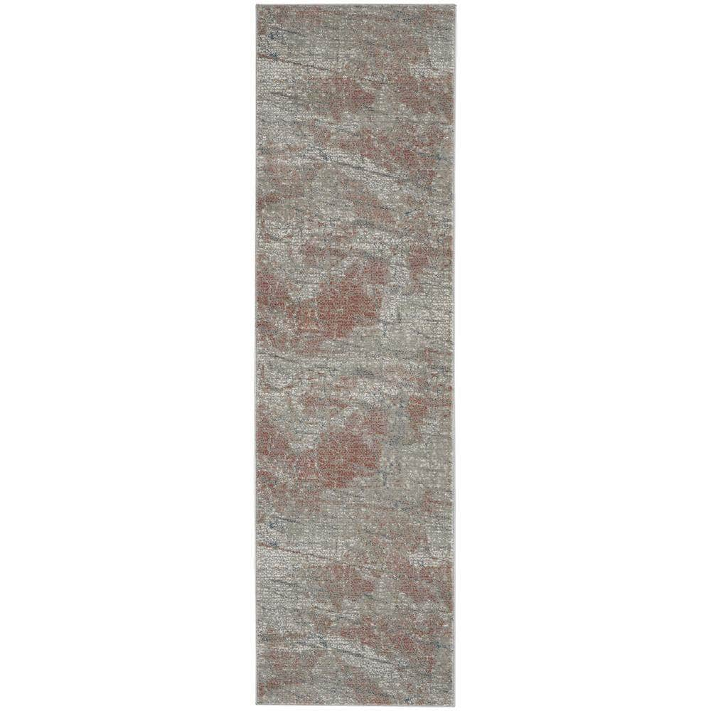 Rustic Textures RUS15 Light Grey/Rust Rugs #color_light grey/rust