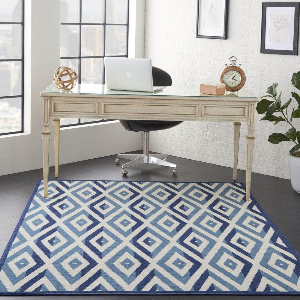 Grafix GRF18 White Blue Rugs #color_white blue