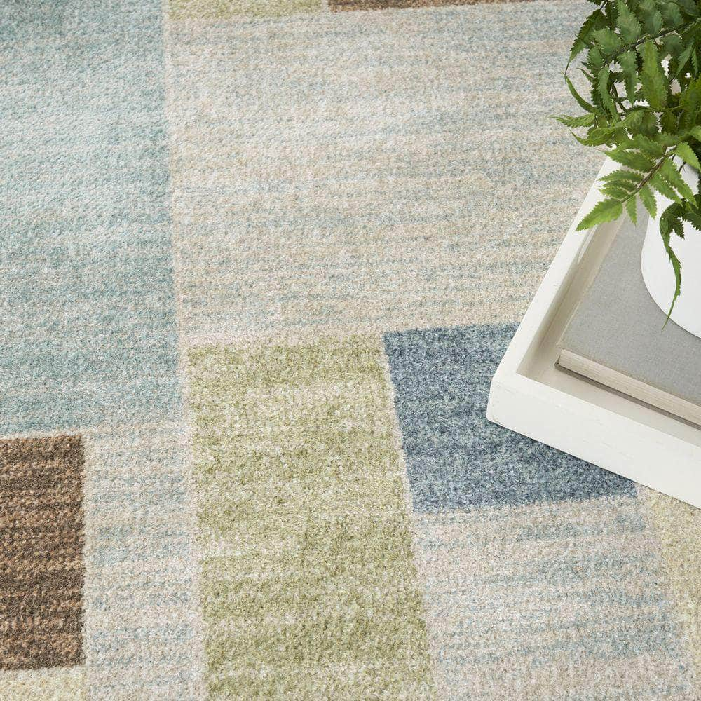 Astra Machine Washable ASW09 Blue Green Multi Rug #color_blue green multi