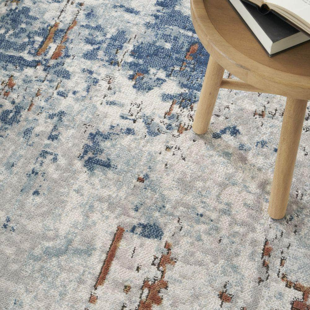 Concerto CNC01 Beige Blue Rust Rug #color_beige blue rust