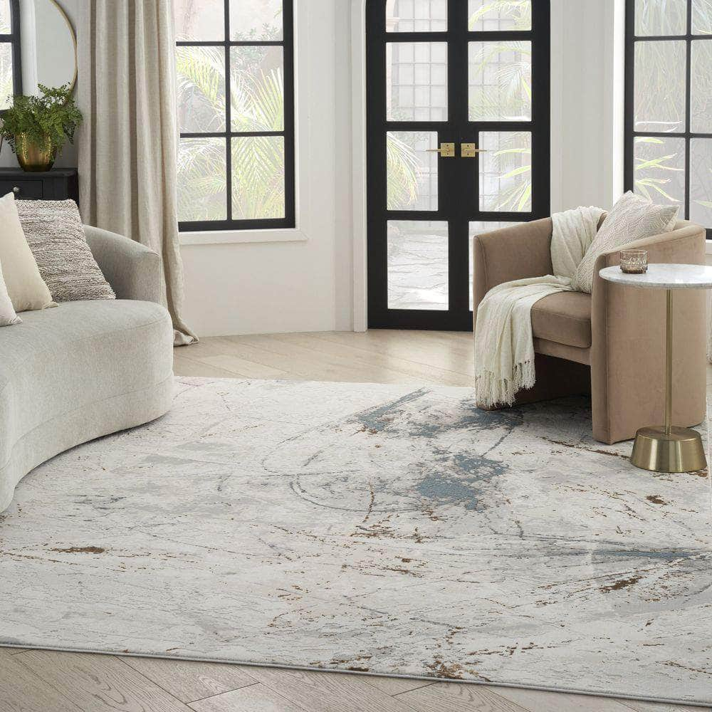 Desire DSR04 Ivory Grey Blue Rug #color_ivory grey blue