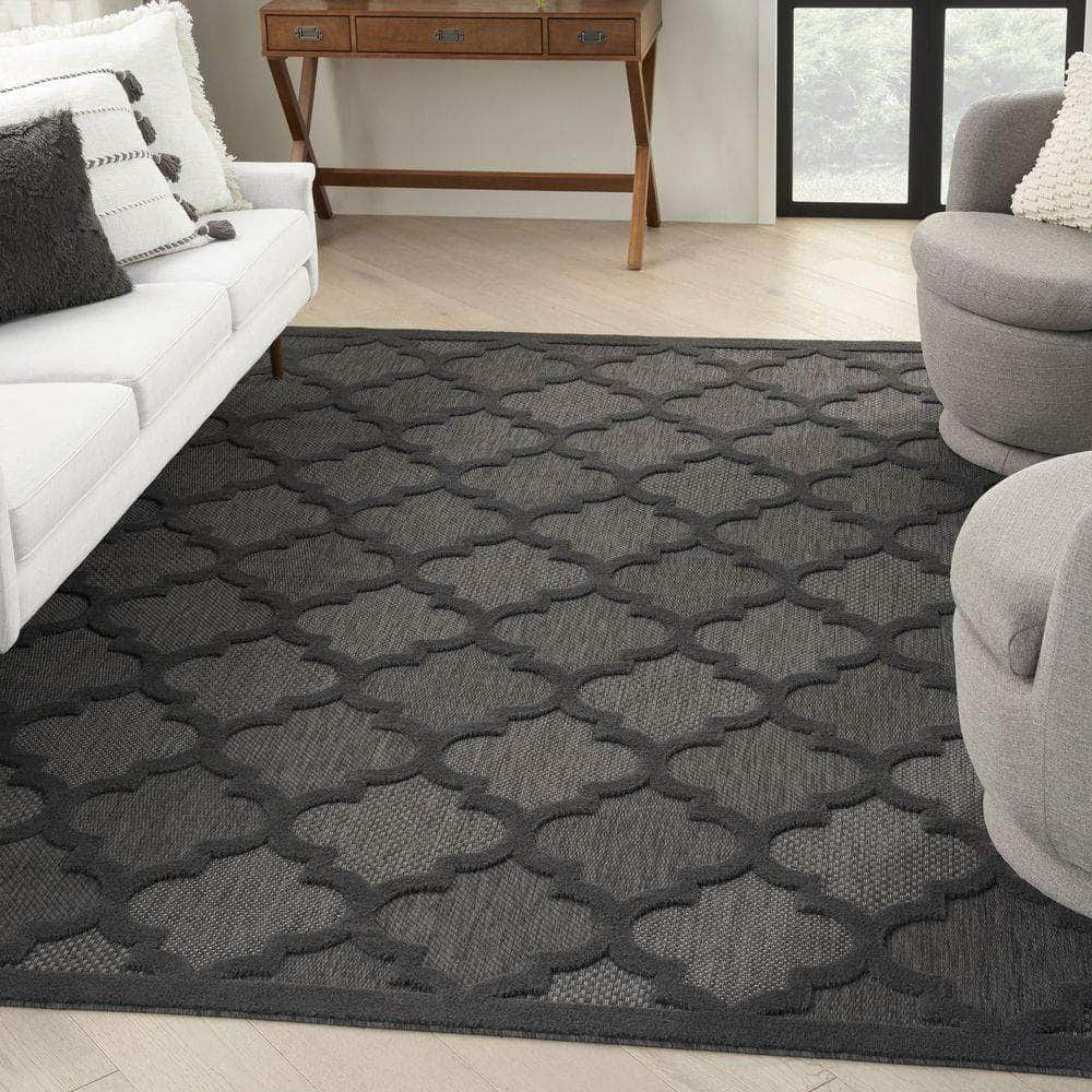 Easy Care NES01 Charcoal/Black Rug #color_charcoal/black