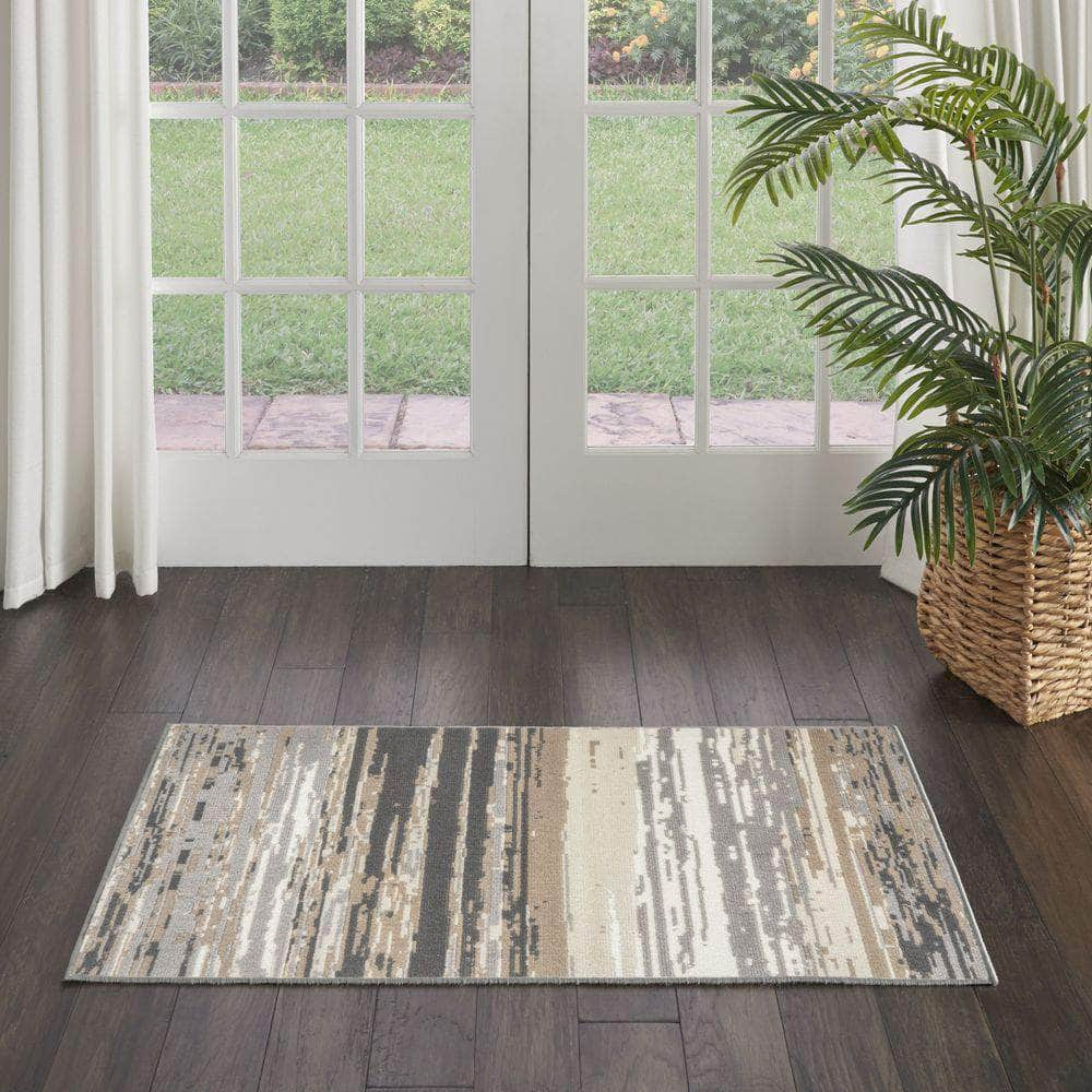 Jubilant JUB04 Grey Beige Rug #color_grey beige