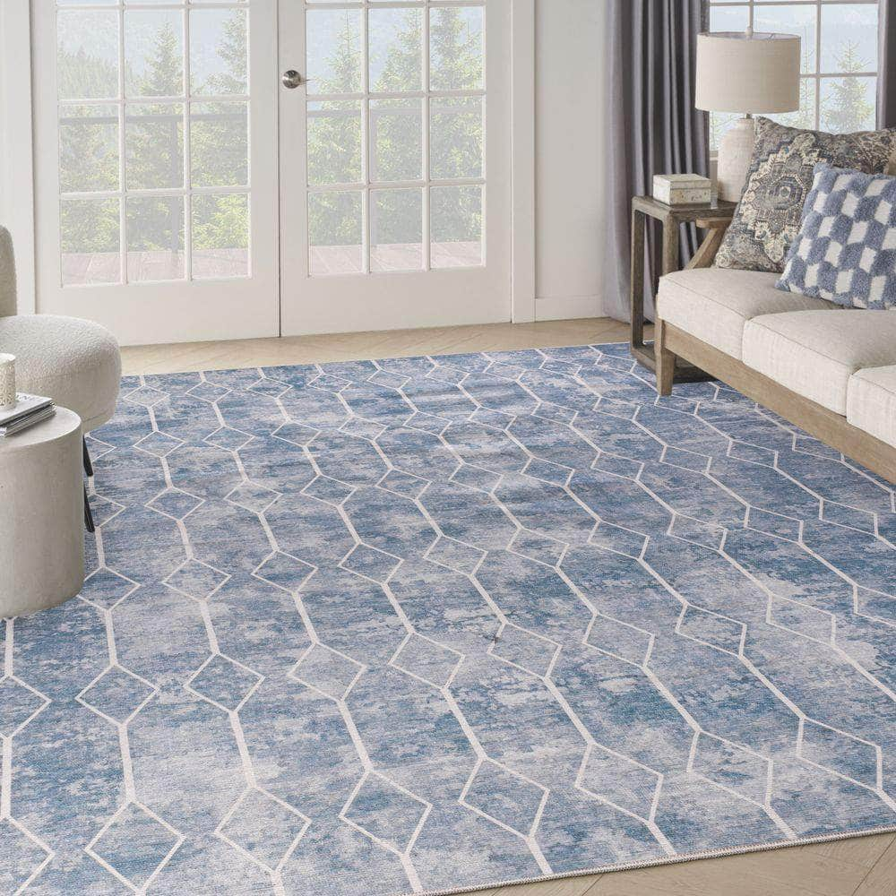 Machine Washable Series 1 SR107 Blue Grey Rug #color_blue grey