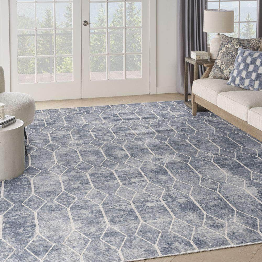 Machine Washable Series 1 SR107 Blue Rug #color_blue