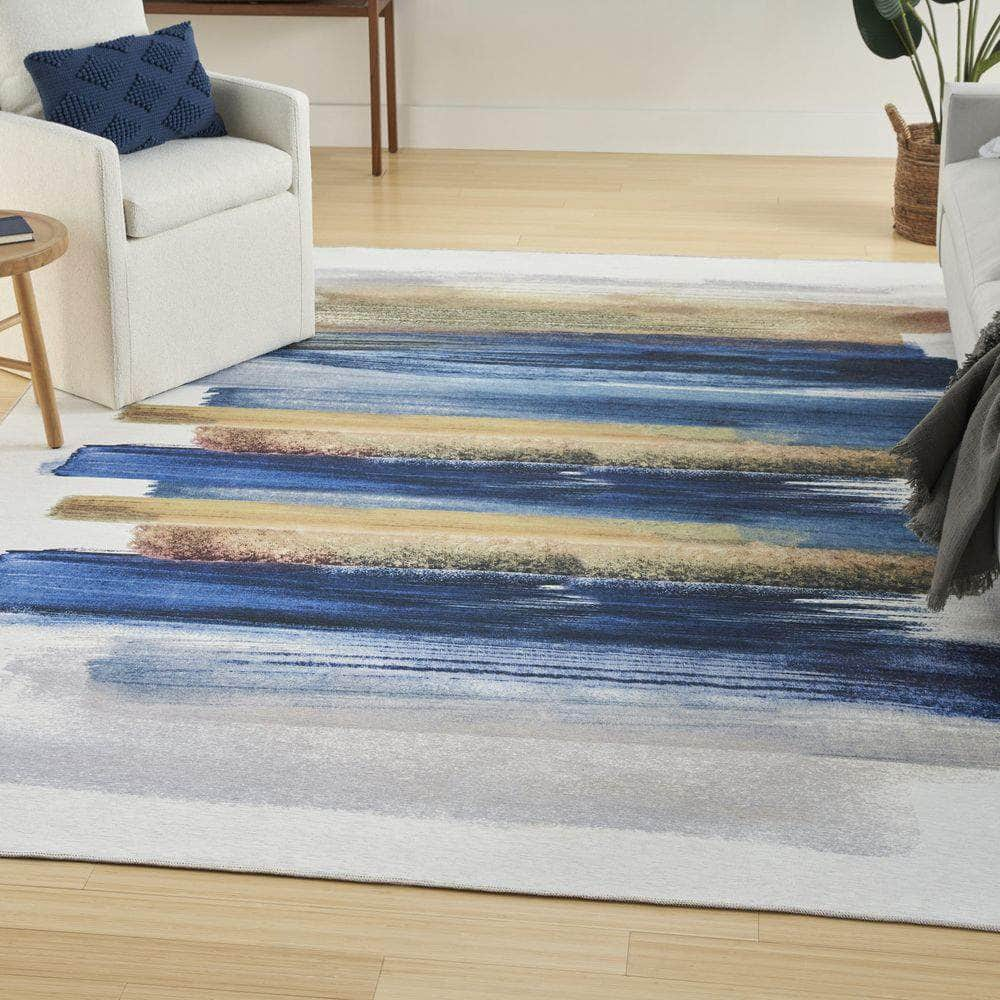 Nourison Washables NWB09 Blue Multicolor Rug #color_blue multicolor