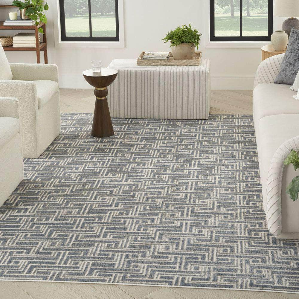 Serenity Home SRH04 Blue Ivory Rug #color_blue ivory