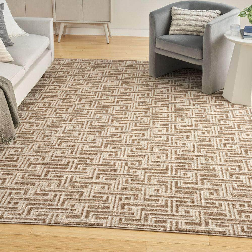 Serenity Home SRH04 Mocha Ivory Rug #color_mocha ivory