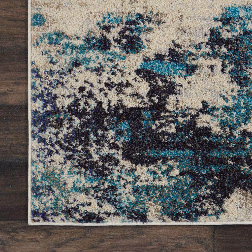 Celestial CES02 Ivory Teal Blue Rugs #color_ivory teal blue