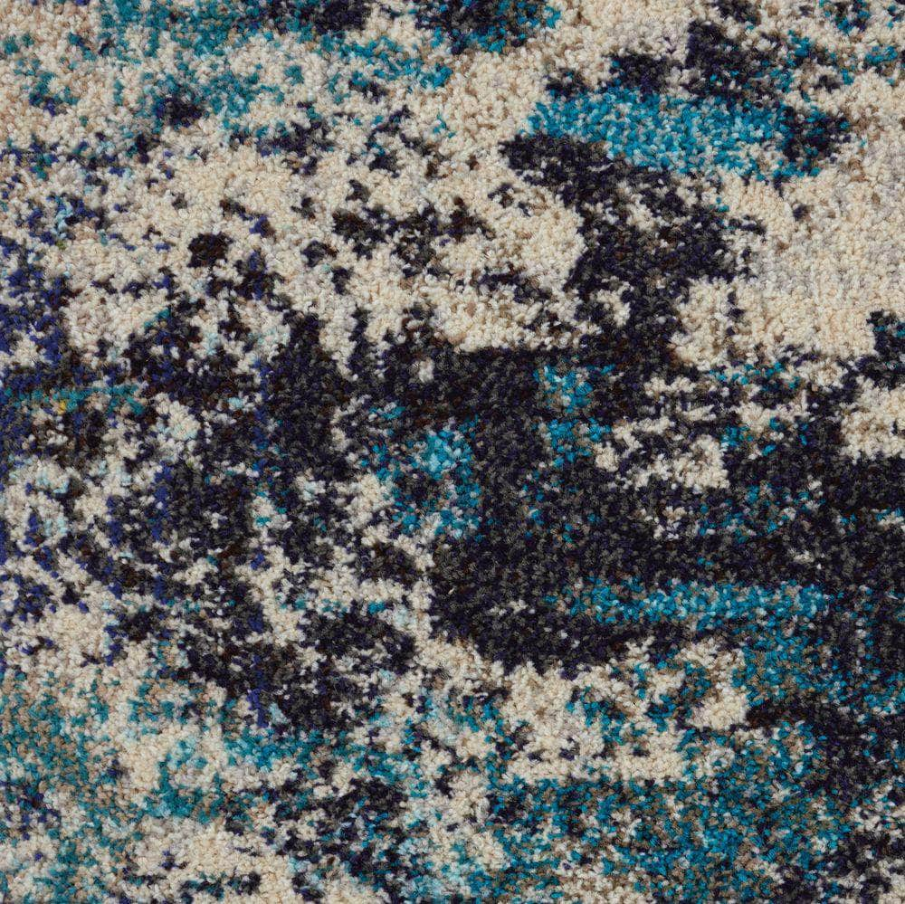 Celestial CES02 Ivory Teal Blue Rugs #color_ivory teal blue