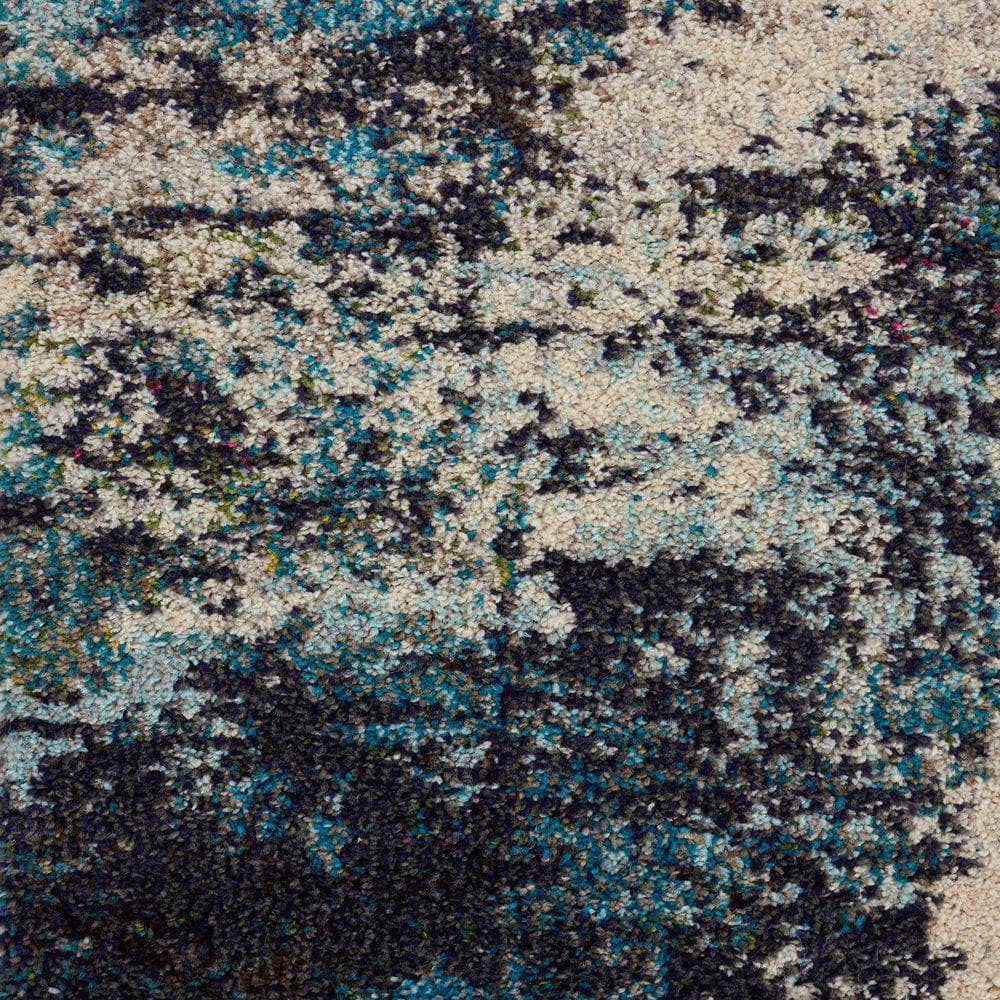 Celestial CES02 Ivory/Teal Blue Rugs #color_ivory/teal blue