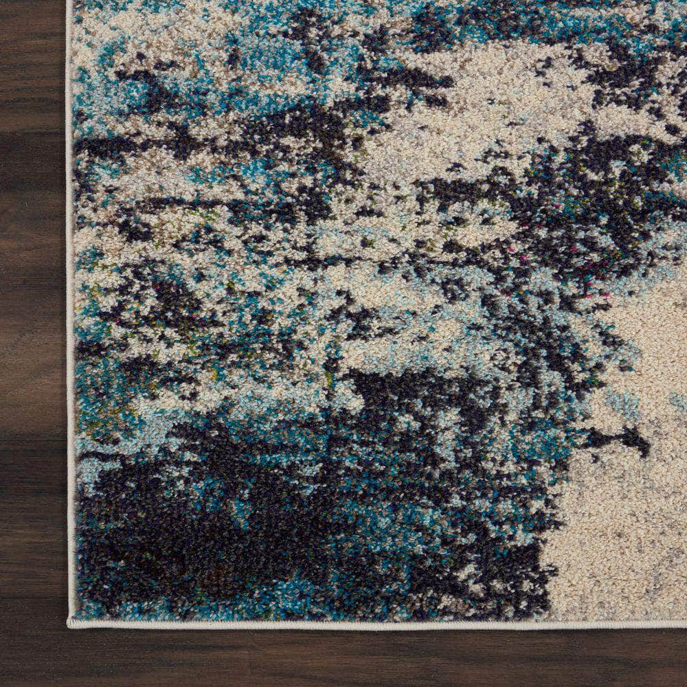 Celestial CES02 Ivory/Teal Blue Rugs #color_ivory/teal blue