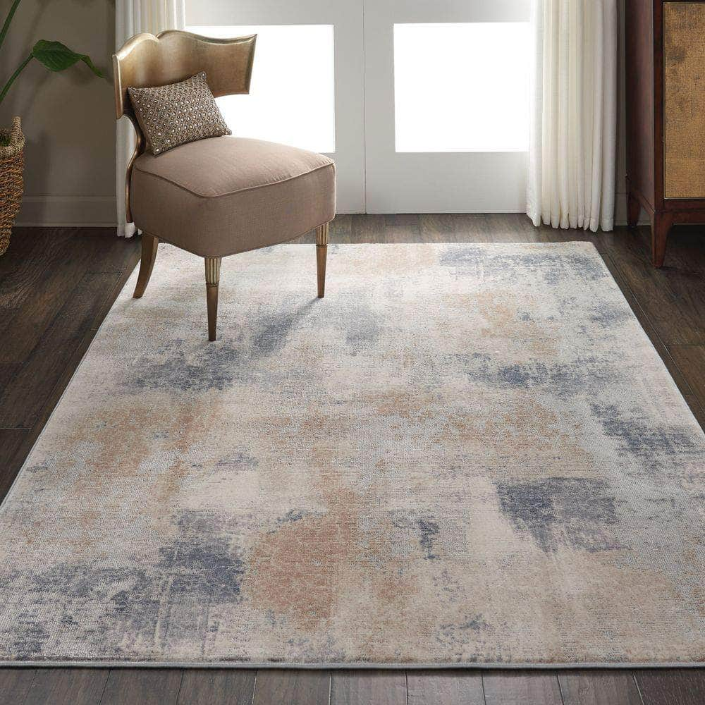 Rustic Textures RUS02 Blue/Ivory Rugs #color_blue/ivory