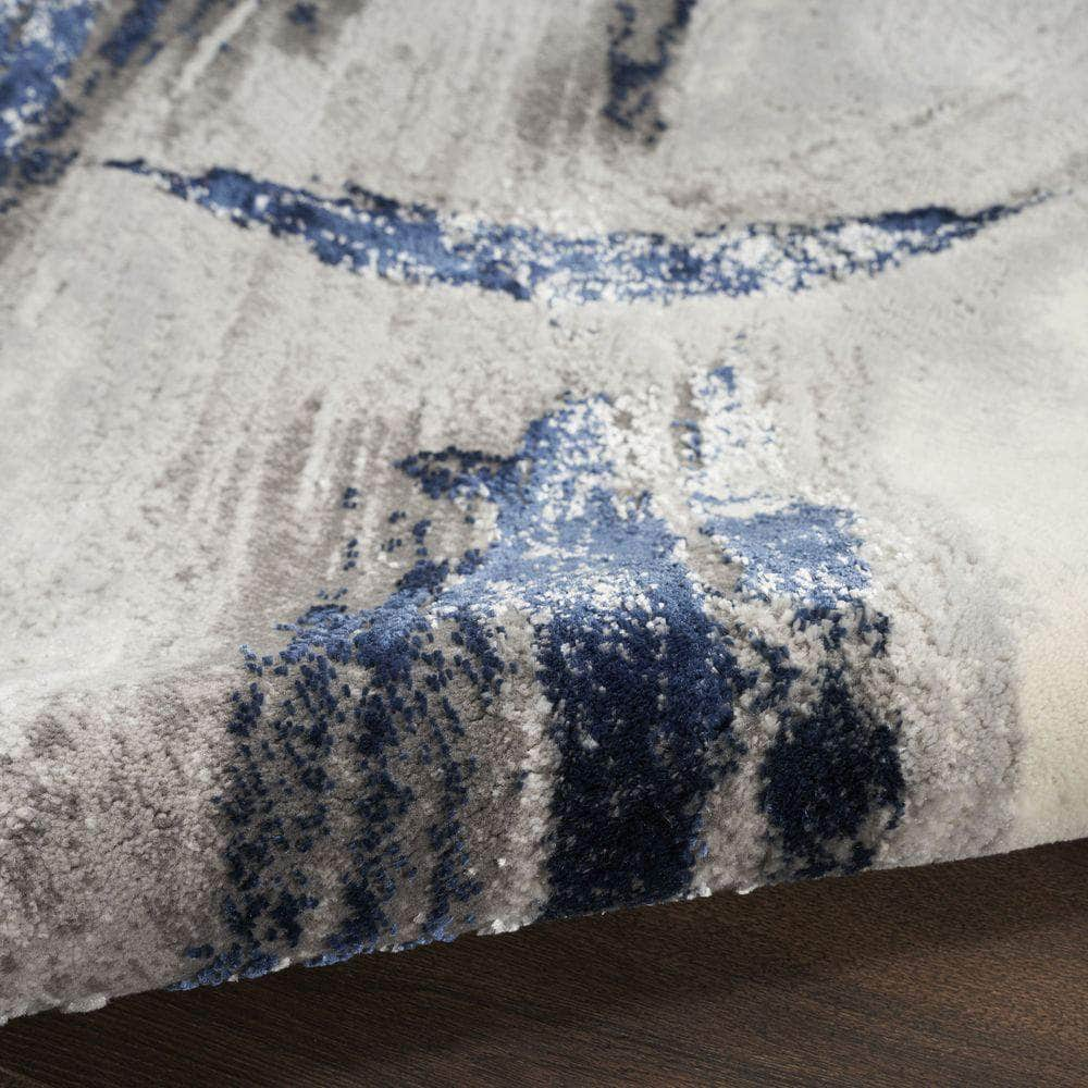 Brushstrokes BSK02 Grey Navy Rugs #color_grey navy