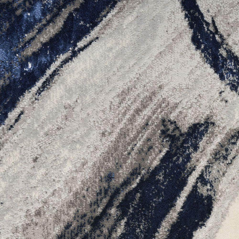 Brushstrokes BSK02 Grey Navy Rugs #color_grey navy