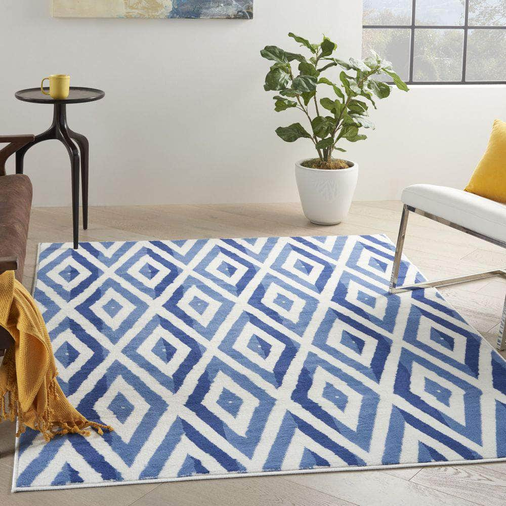 Whimsicle WHS04 Ivory Blue Rugs #color_ivory blue