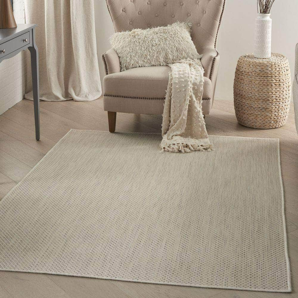 Courtyard COU01 Ivory Silver Rugs #color_ivory silver