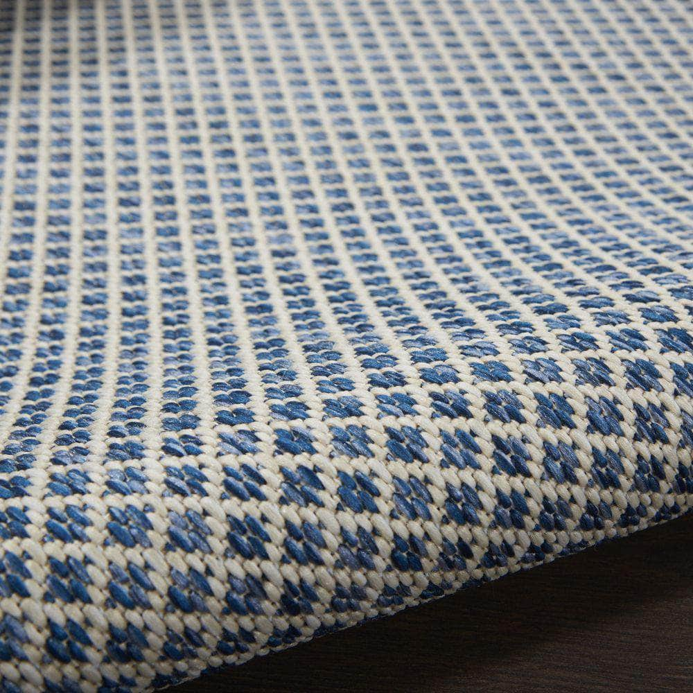 Courtyard COU01 Ivory Blue Rugs #color_ivory blue