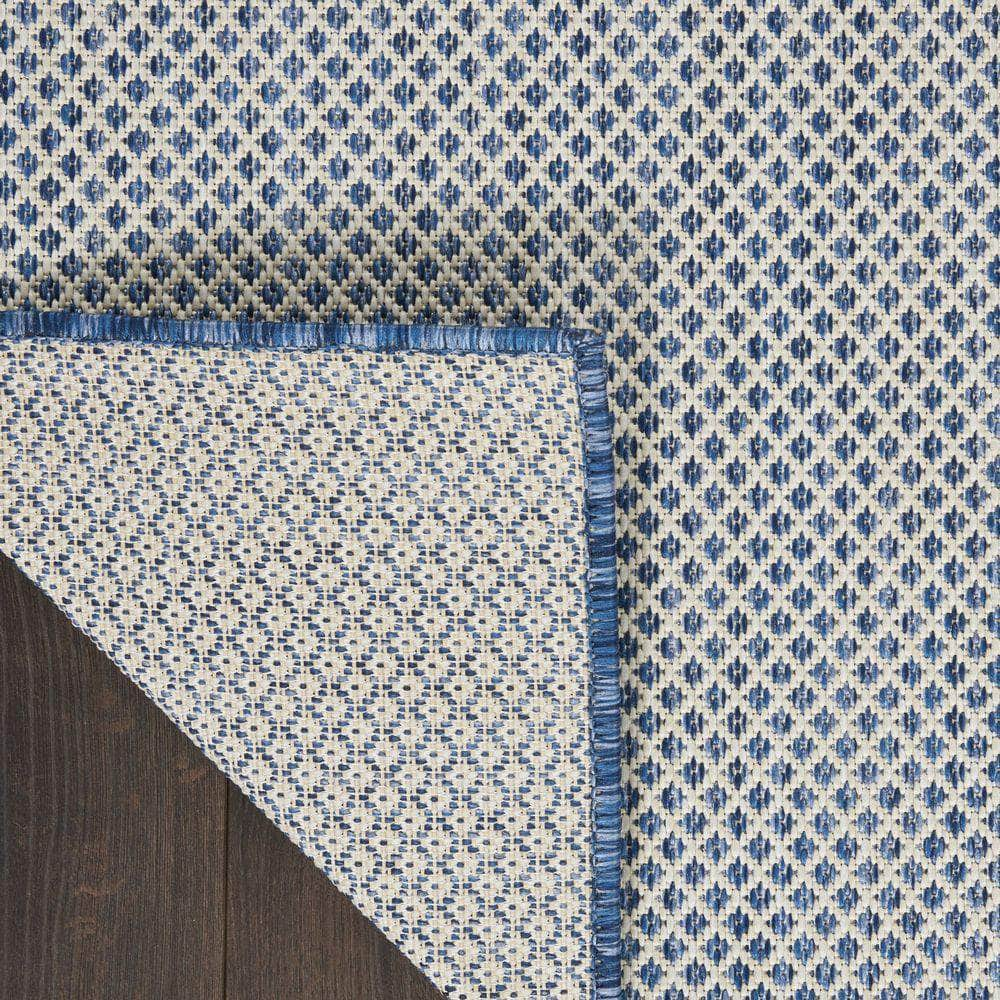 Courtyard COU01 Ivory Blue Rugs #color_ivory blue