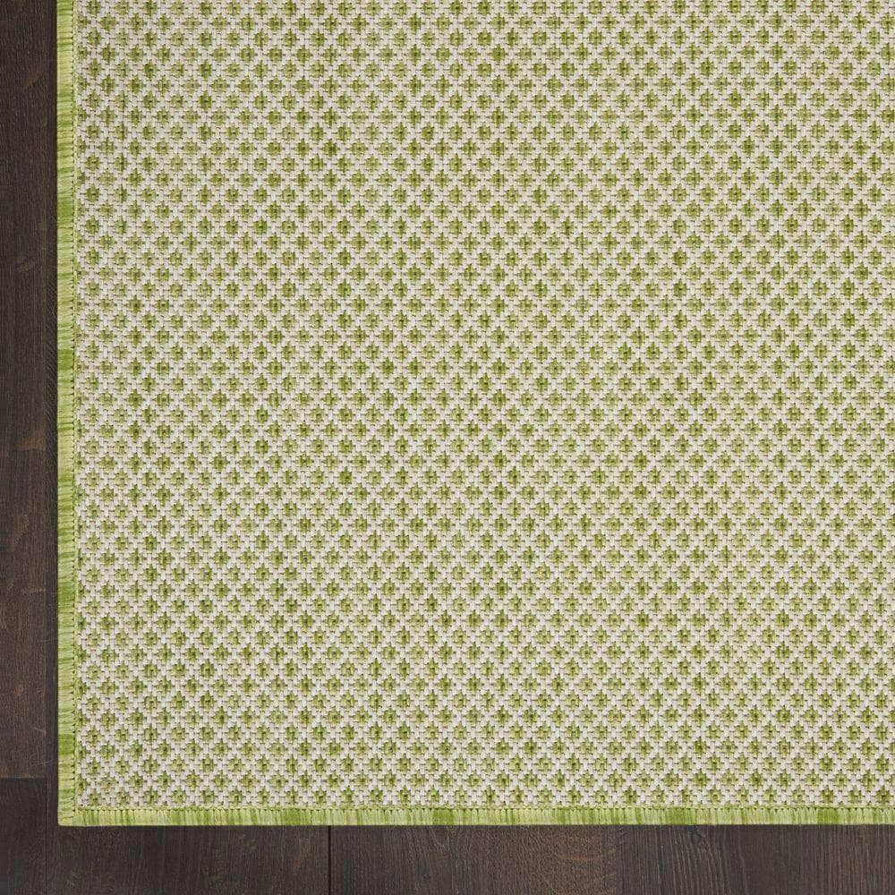 Courtyard COU01 Ivory Green Rugs #color_ivory green