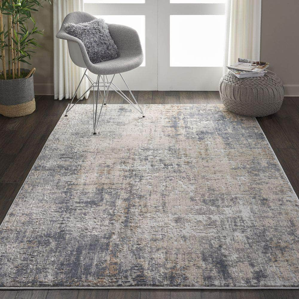 Rustic Textures RUS01 Ivory/Silver Rugs #color_ivory/silver