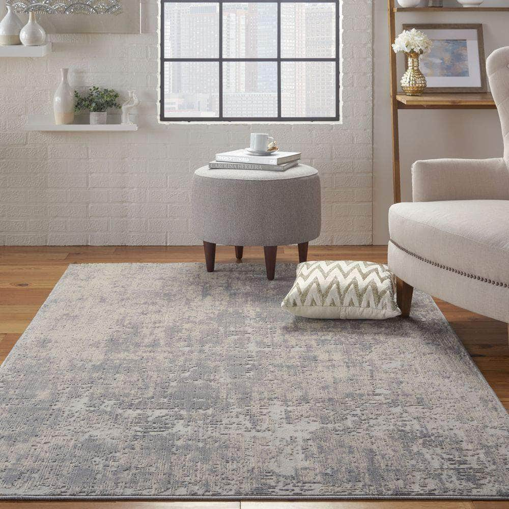 Rustic Textures RUS01 Ivory/Silver Rugs #color_ivory/silver