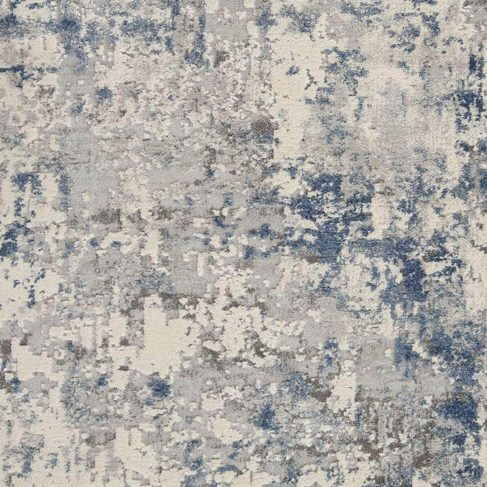 Rustic Textures RUS07 Ivory/Grey-blue Rugs #color_ivory/grey-blue