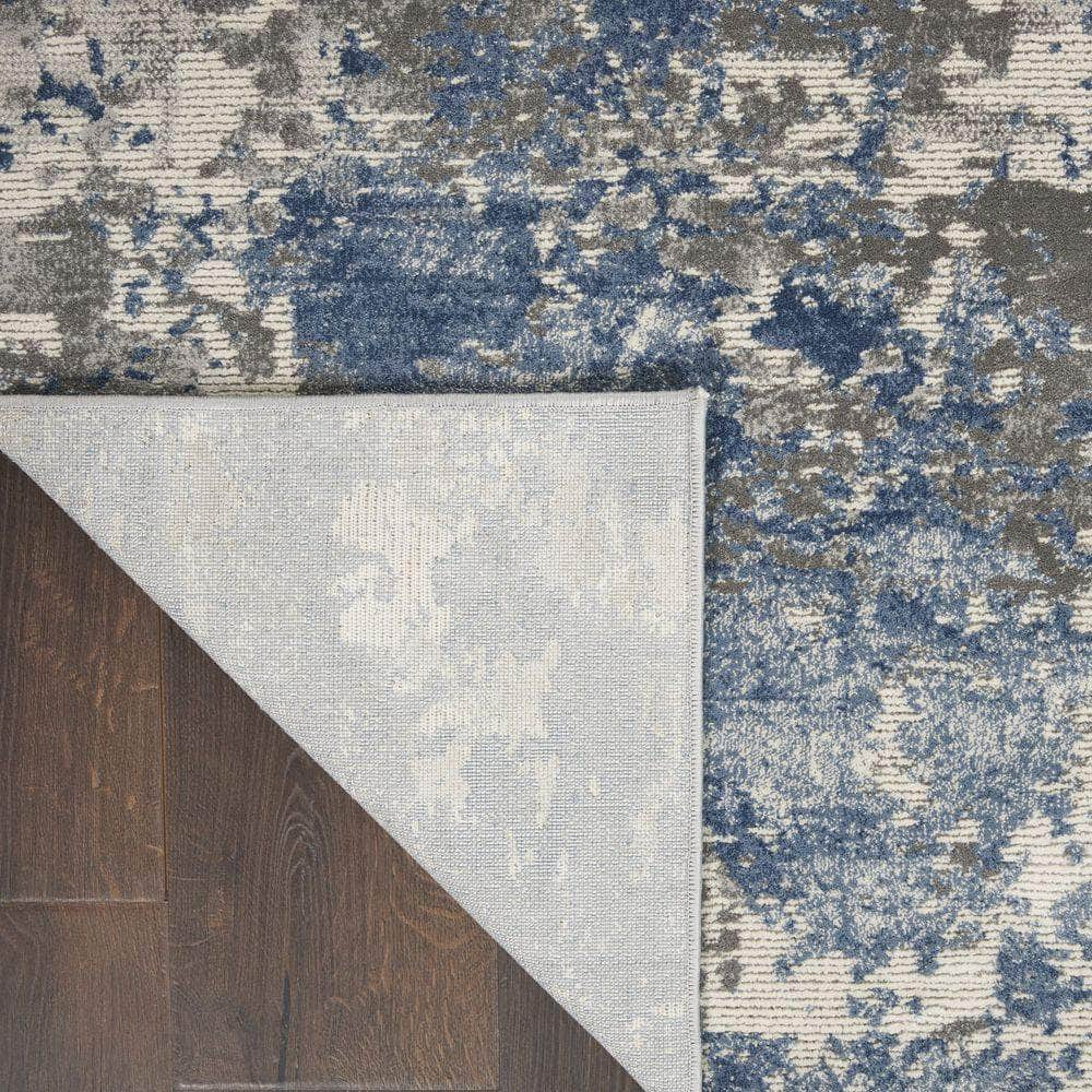 Rustic Textures RUS08 Grey/Blue Rugs #color_grey/blue