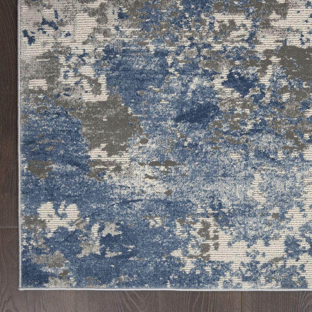 Rustic Textures RUS08 Grey/Blue Rugs #color_grey/blue