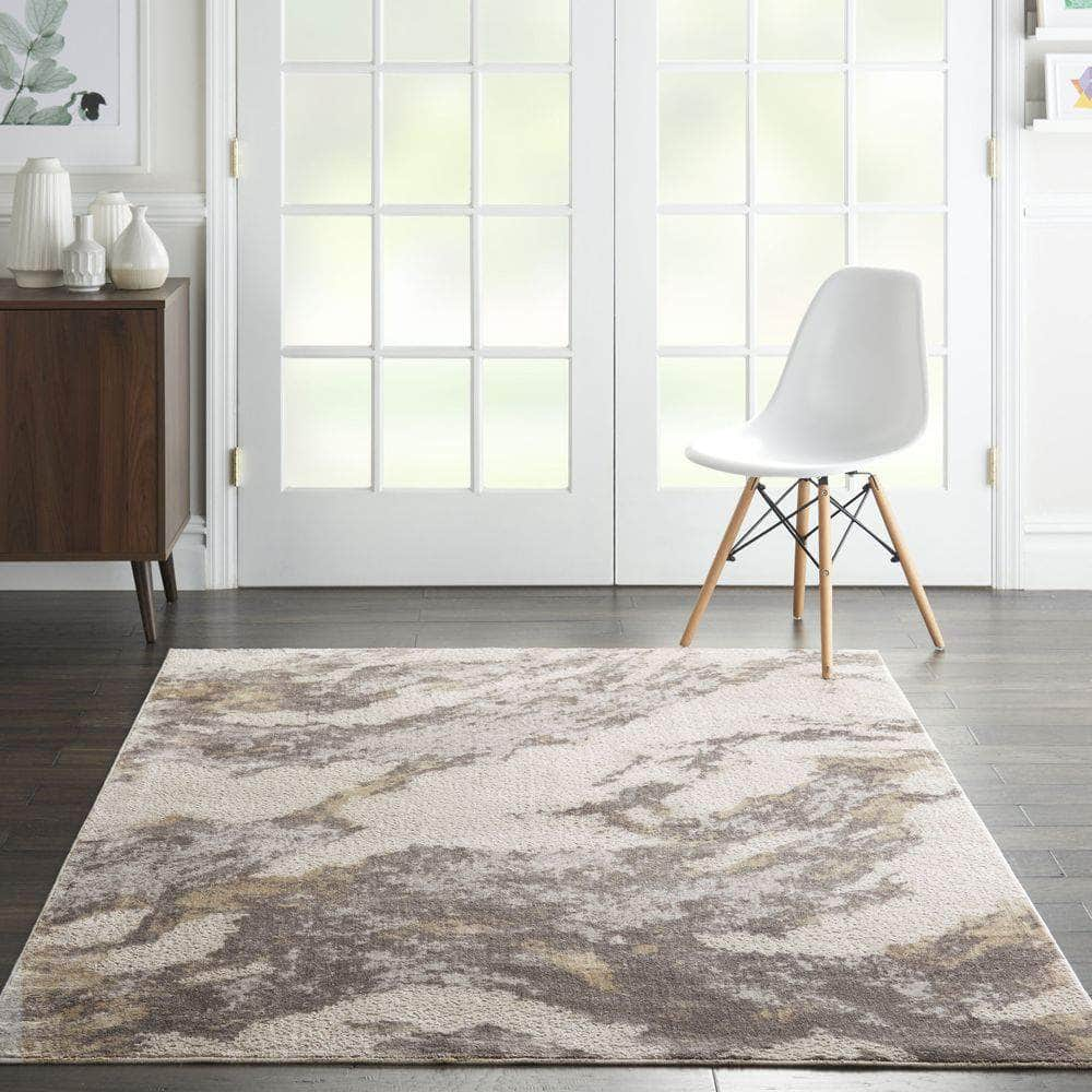 Sleek Textures SLE03 Brown/Ivory Rugs #color_brown/ivory