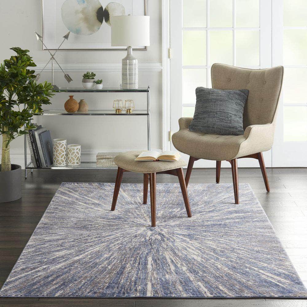 Sleek Textures SLE05 Blue/Grey Rugs #color_blue/grey