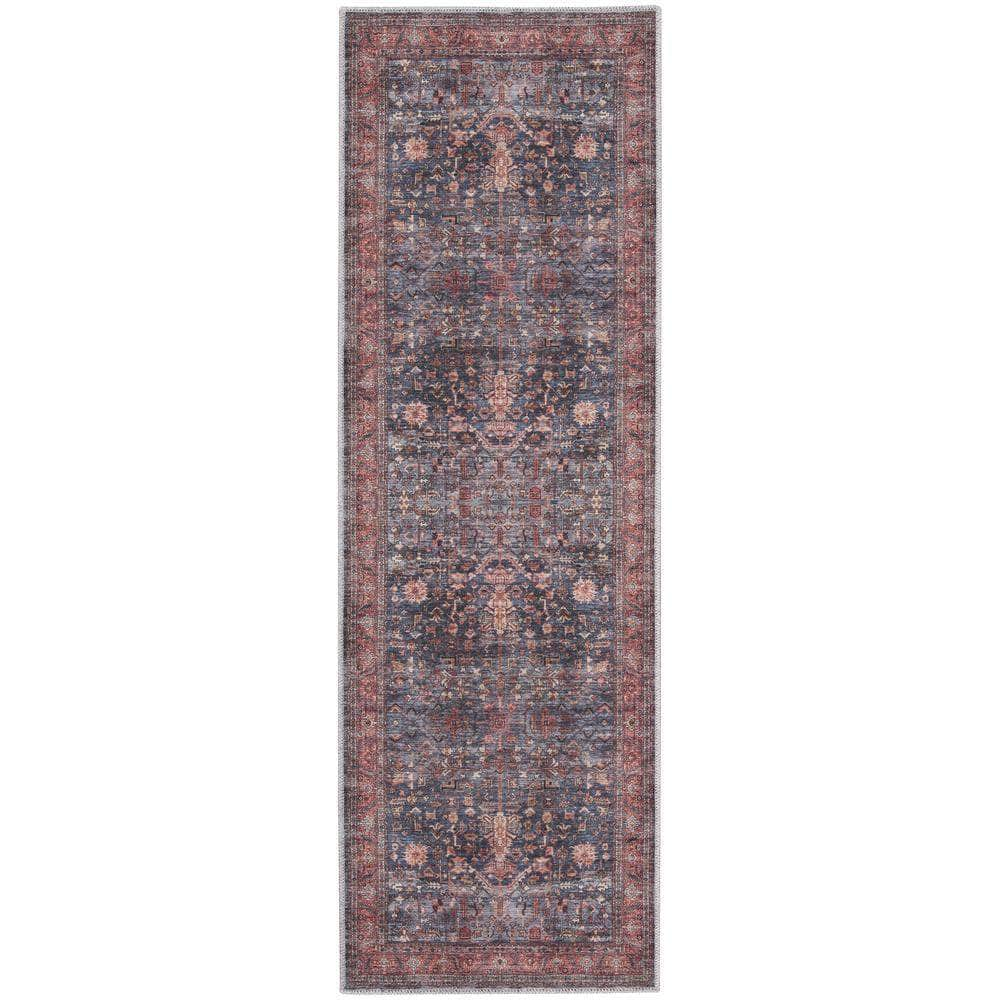 Brilliance Machine Washable WSB02 Navy Brick Rugs #color_navy brick