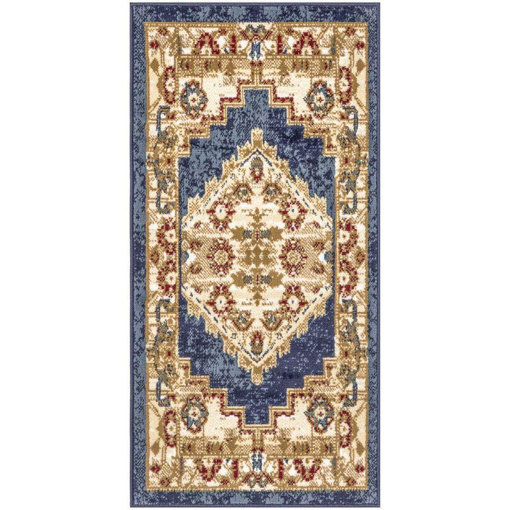 Grafix GRF43 Navy Gold Rug #color_navy gold