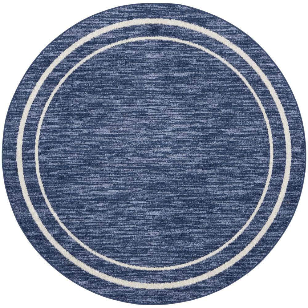 Nourison Essentials NRE02 Navy Ivory Rugs #color_navy ivory