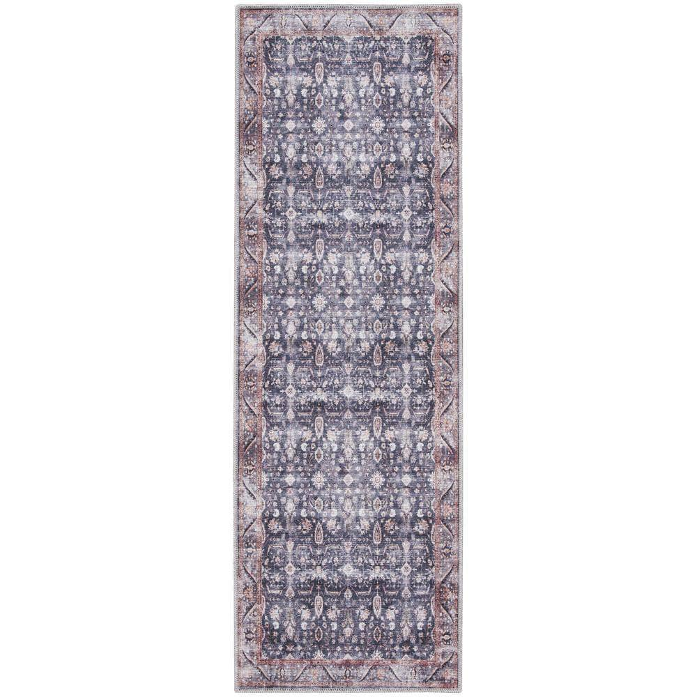 Brilliance Machine Washable WSB06 Navy Ivory Rugs #color_navy ivory