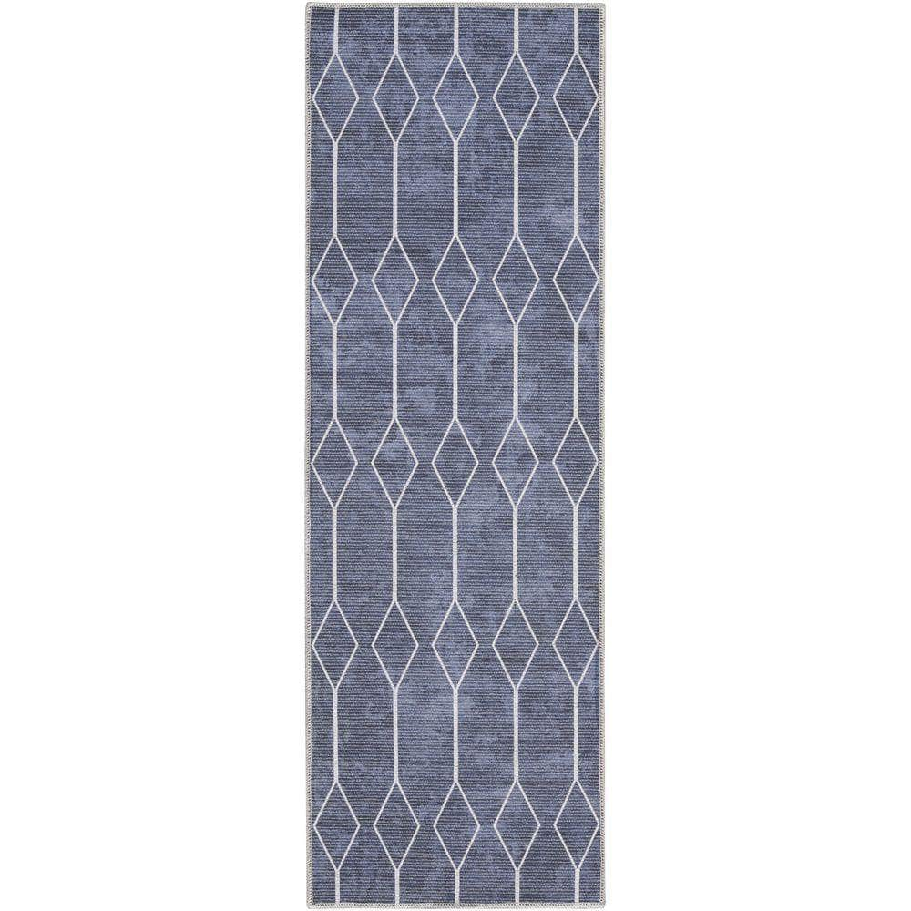 Machine Washable Series 1 SR107 Navy Rug #color_navy