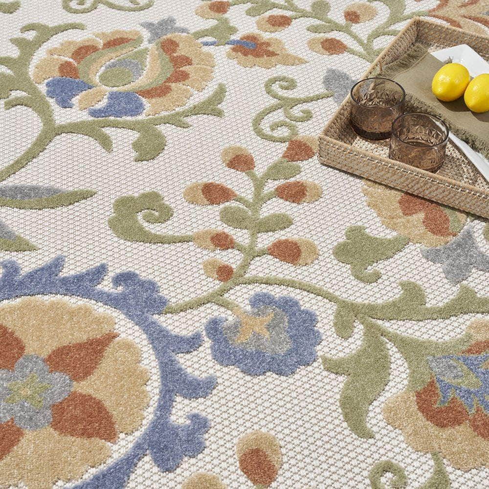 Aloha ALH17 Ivory Blue Rug #color_ivory blue