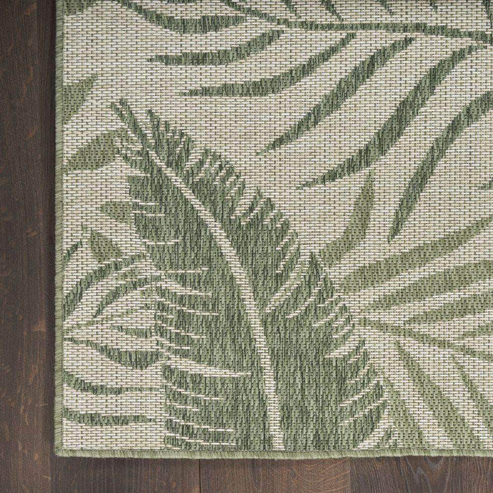 Garden Oasis GOA02 Ivory Green Rug #color_ivory green