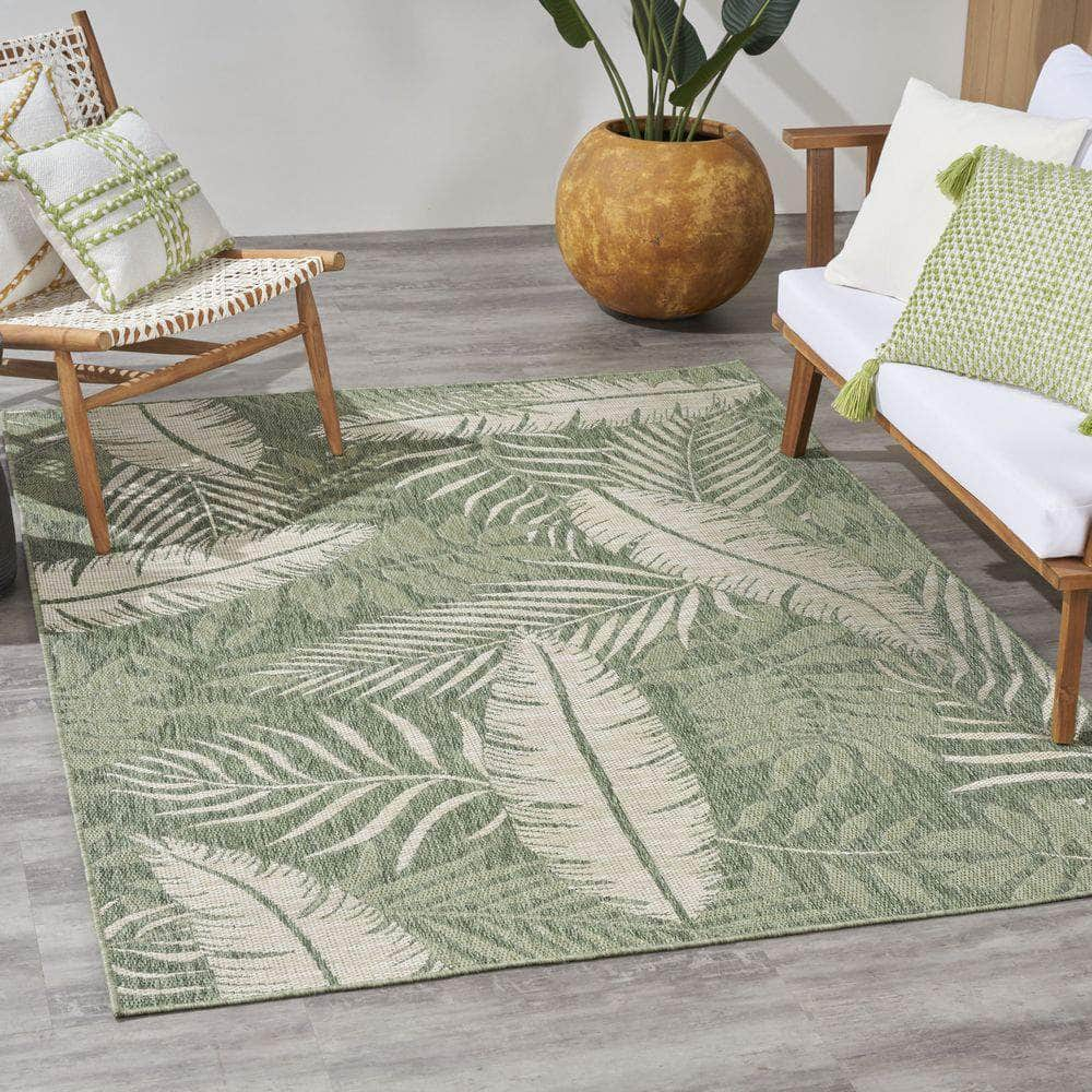 Garden Oasis GOA02 Green Ivory Rug #color_green ivory