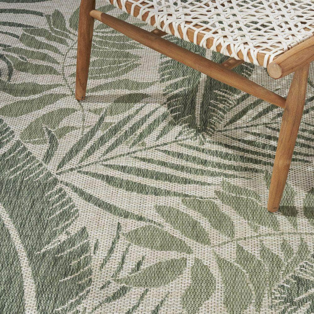 Garden Oasis GOA02 Ivory Green Rug #color_ivory green