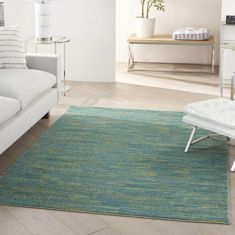 Nourison Essentials NRE01 Blue/Grey Rugs #color_blue/grey