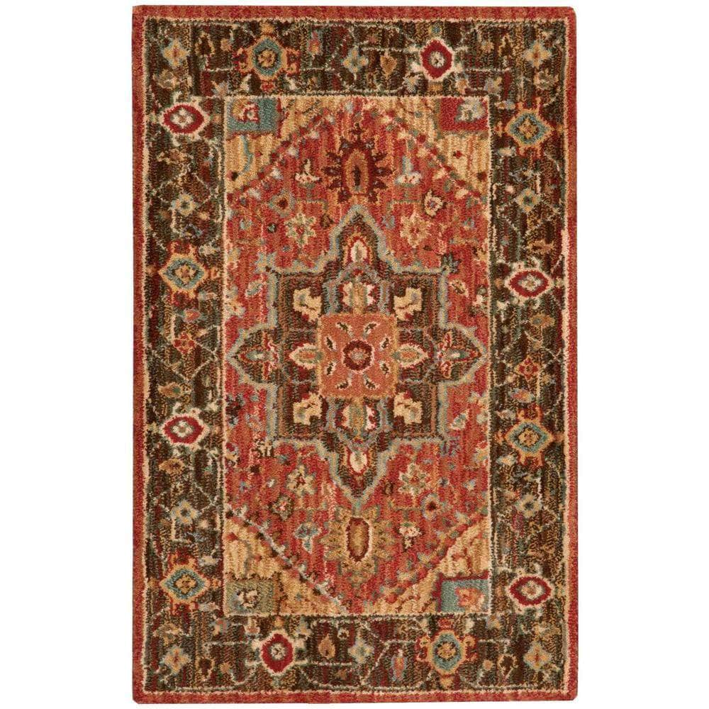 Living Treasures LI01 Rust Rugs #color_rust