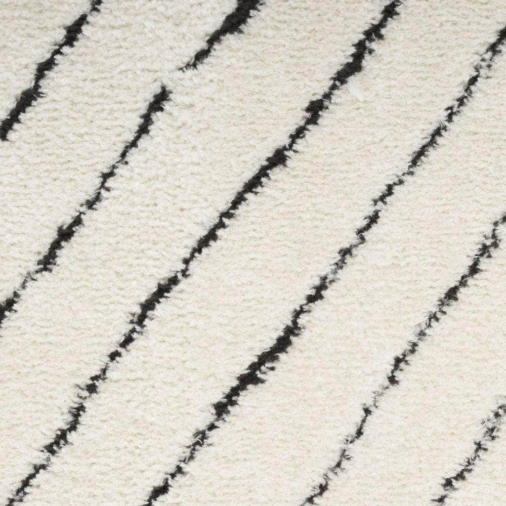 Cozy Modern CMD01 Ivory Black Rug #color_ivory black