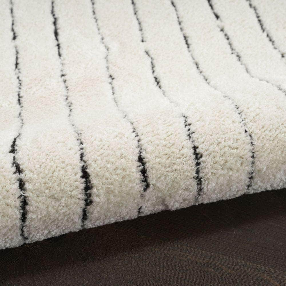 Cozy Modern CMD01 Ivory Black Rug #color_ivory black