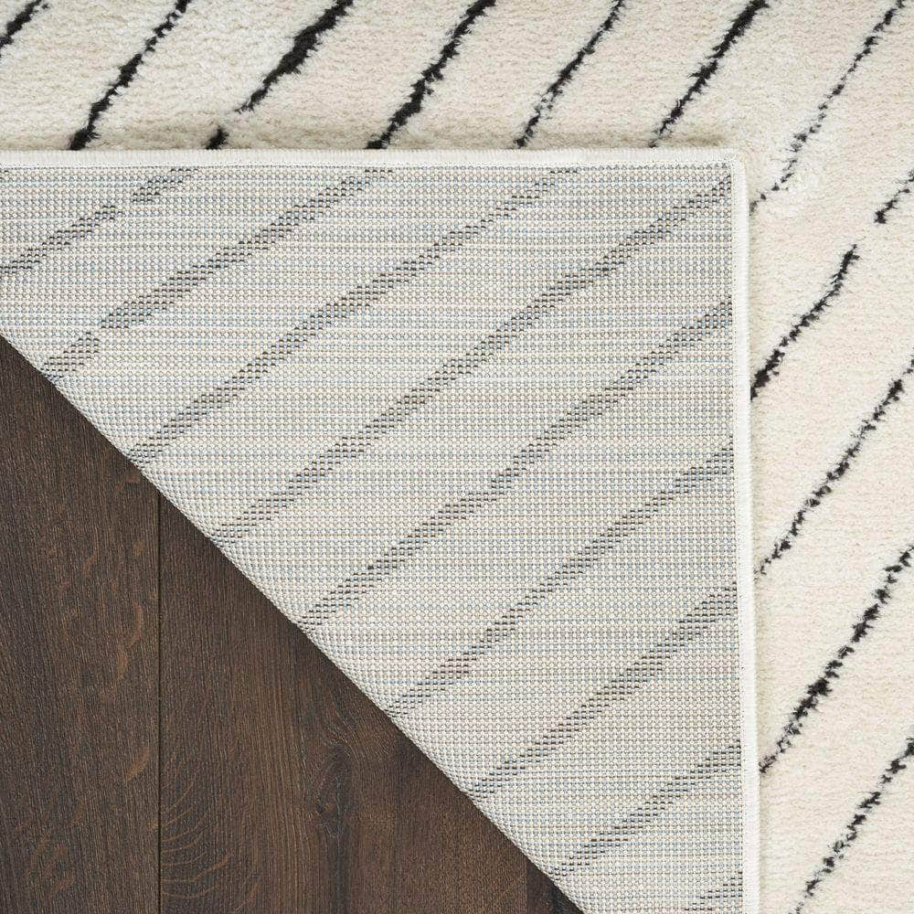 Cozy Modern CMD01 Ivory Black Rug #color_ivory black