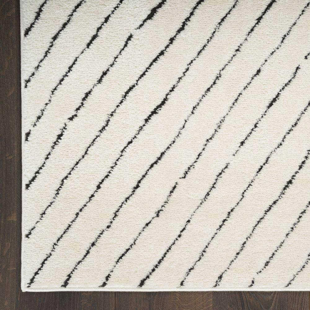 Cozy Modern CMD01 Ivory Black Rug #color_ivory black