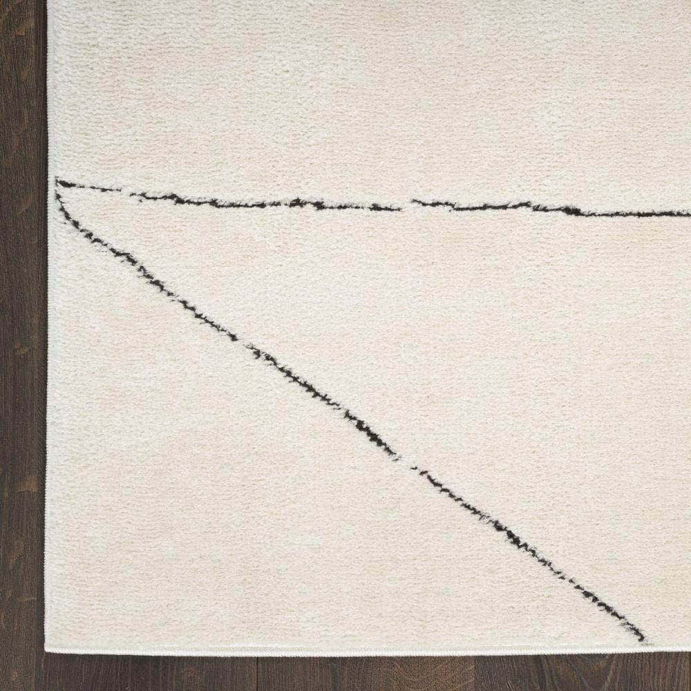 Cozy Modern CMD02 Ivory Black Rug #color_ivory black