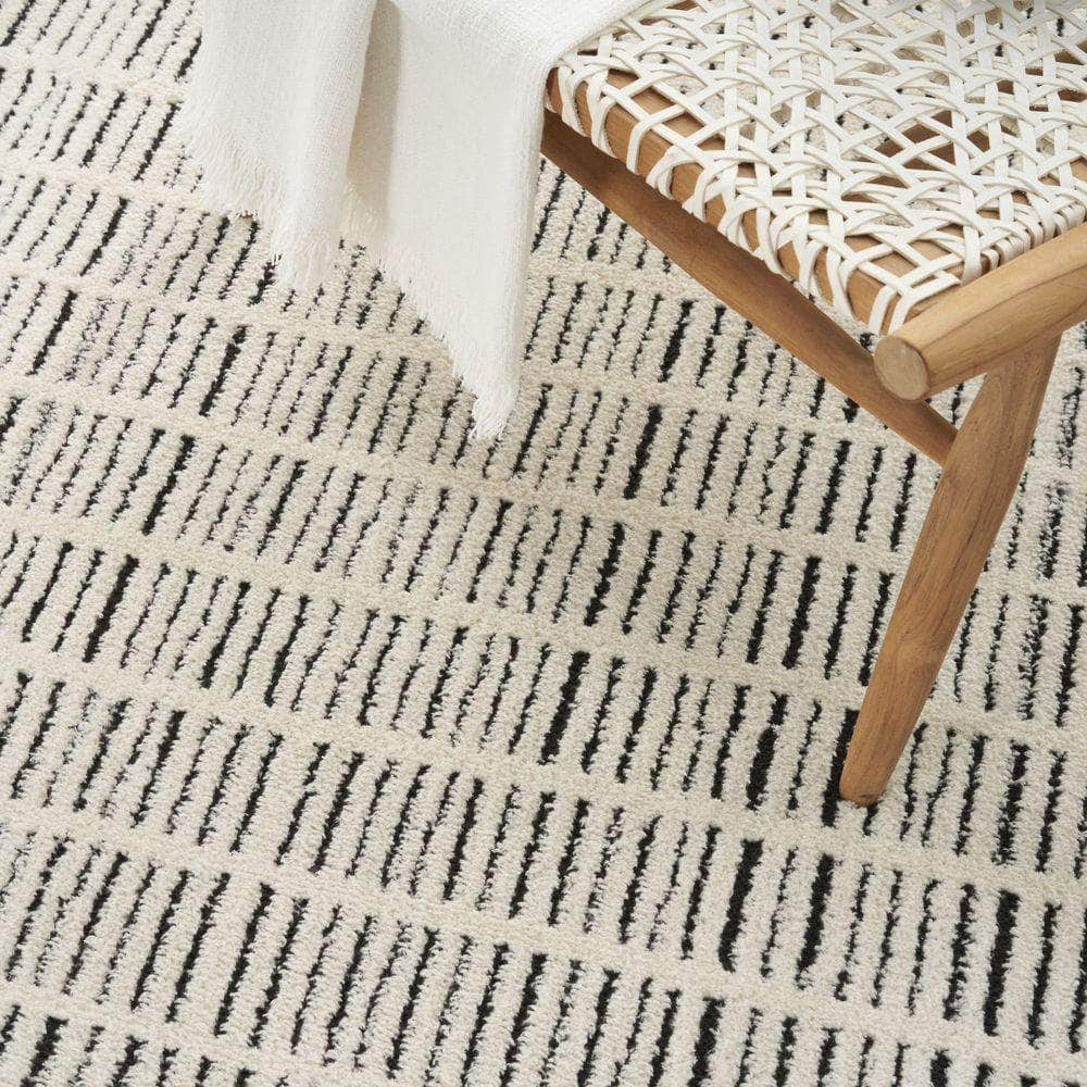 Cozy Modern CMD03 Ivory Black Rug #color_ivory black